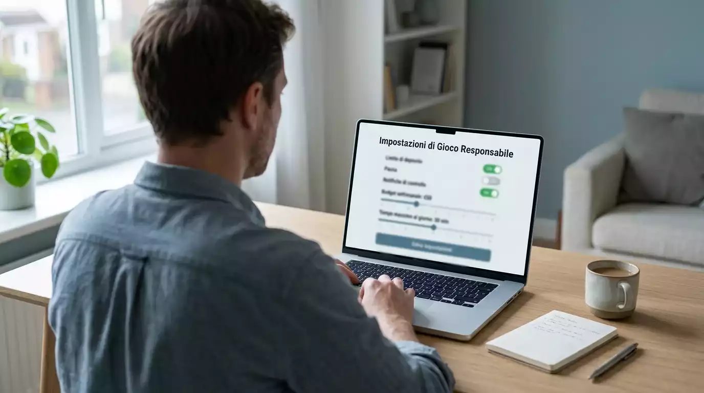 Persona seduta a una scrivania che imposta limiti di deposito sullo schermo di un computer portatile